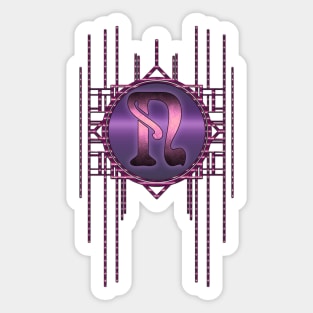 Purple Burlesque Artdeco Vintage Initial N Monogram Sticker